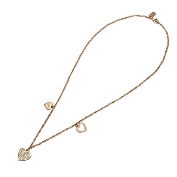 Auth COACH - Rose Gold Hardware Rhinestones Necklace - Picture 1 of 4